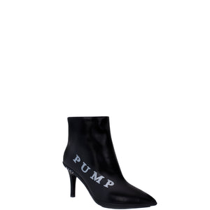 Coachella Black Lather Ankle Boots