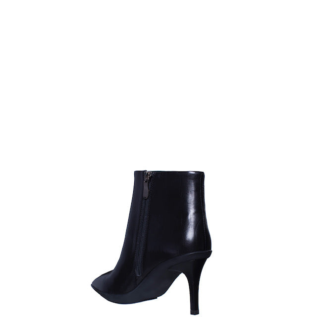 Coachella Black Lather Ankle Boots