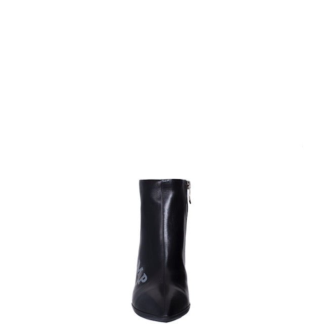 Coachella Black Lather Ankle Boots