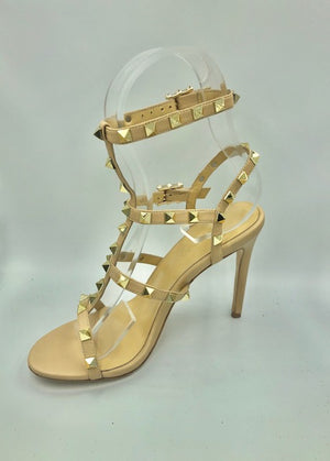 Gina Beige Studded Heels