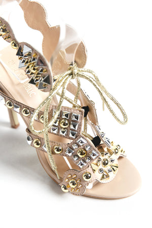 Florence Beige Rhinestone Stilletos